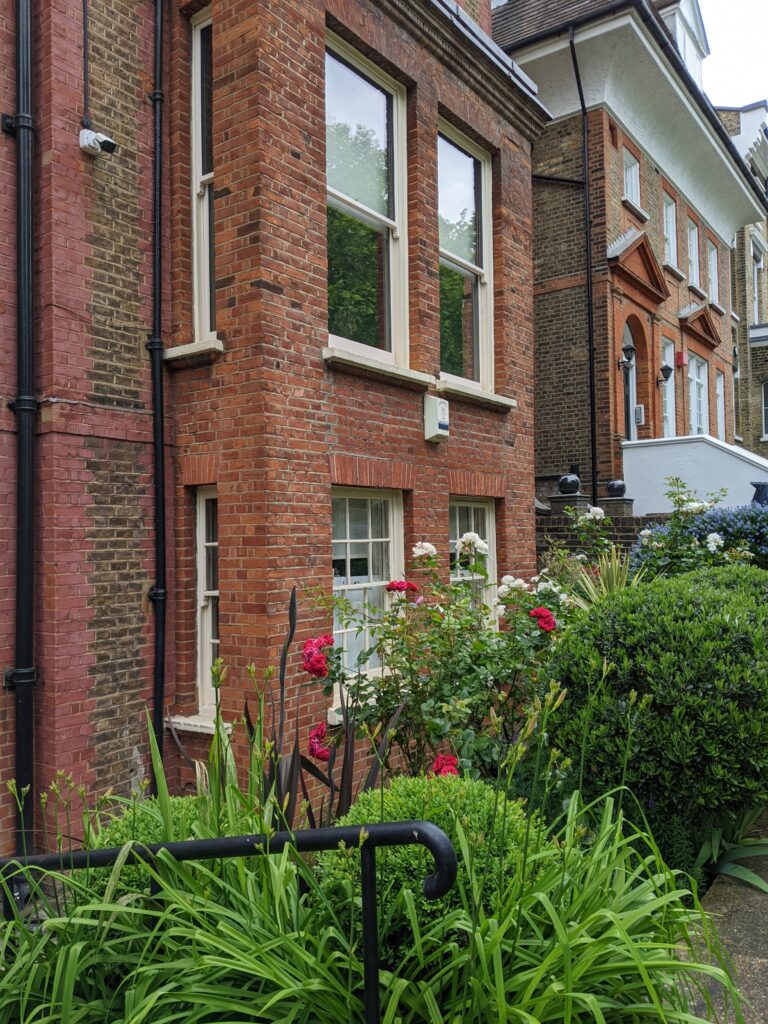 Wake Forest University's  Worrell House, a brick home in North London. 